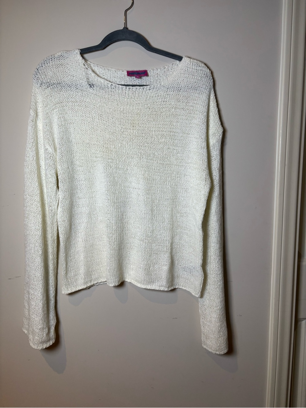 Edikted Cream Lightweight Knit Crewneck Sweater